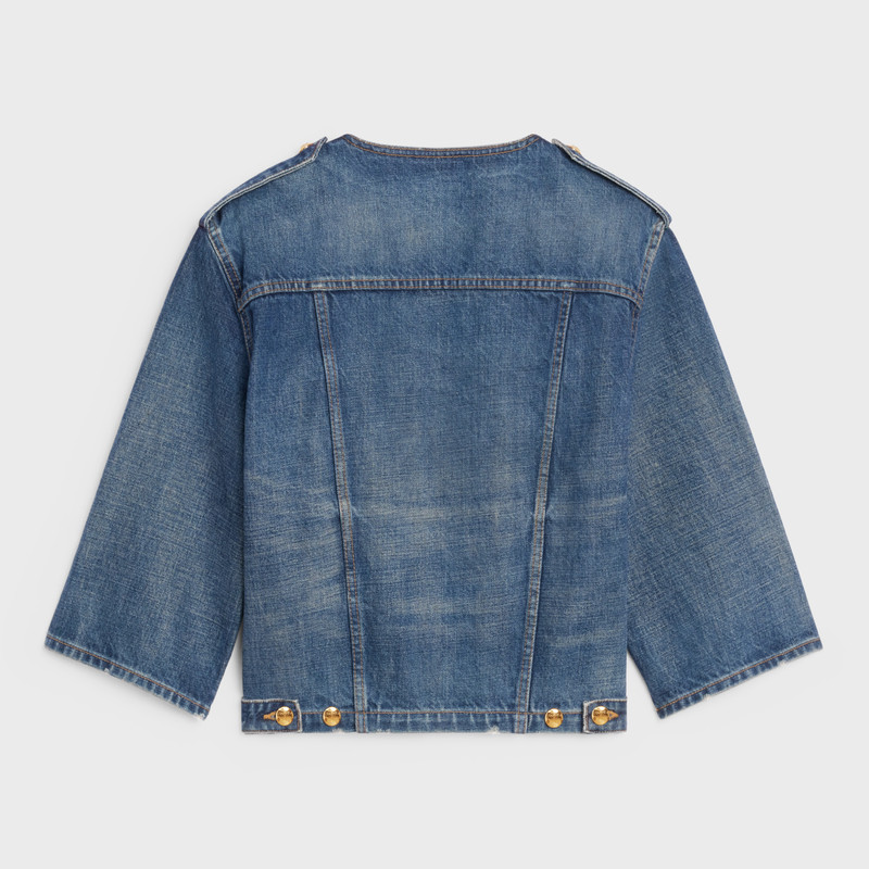 CELINE JACKET WITH PURE COLLAR IN DARK UNION WASH DENIM outlook