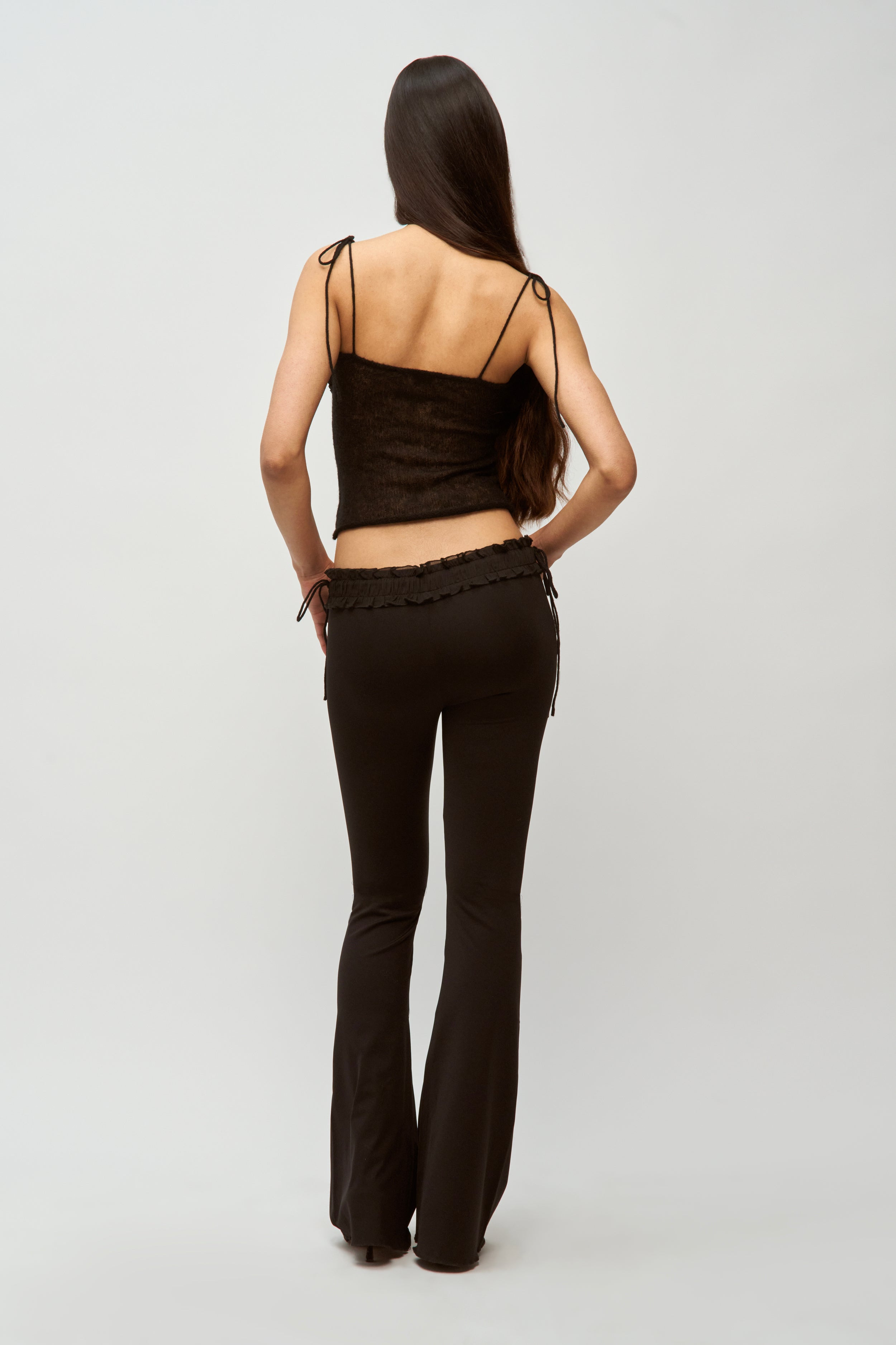 RUCHED CHIFFON KNIT TANK - 6