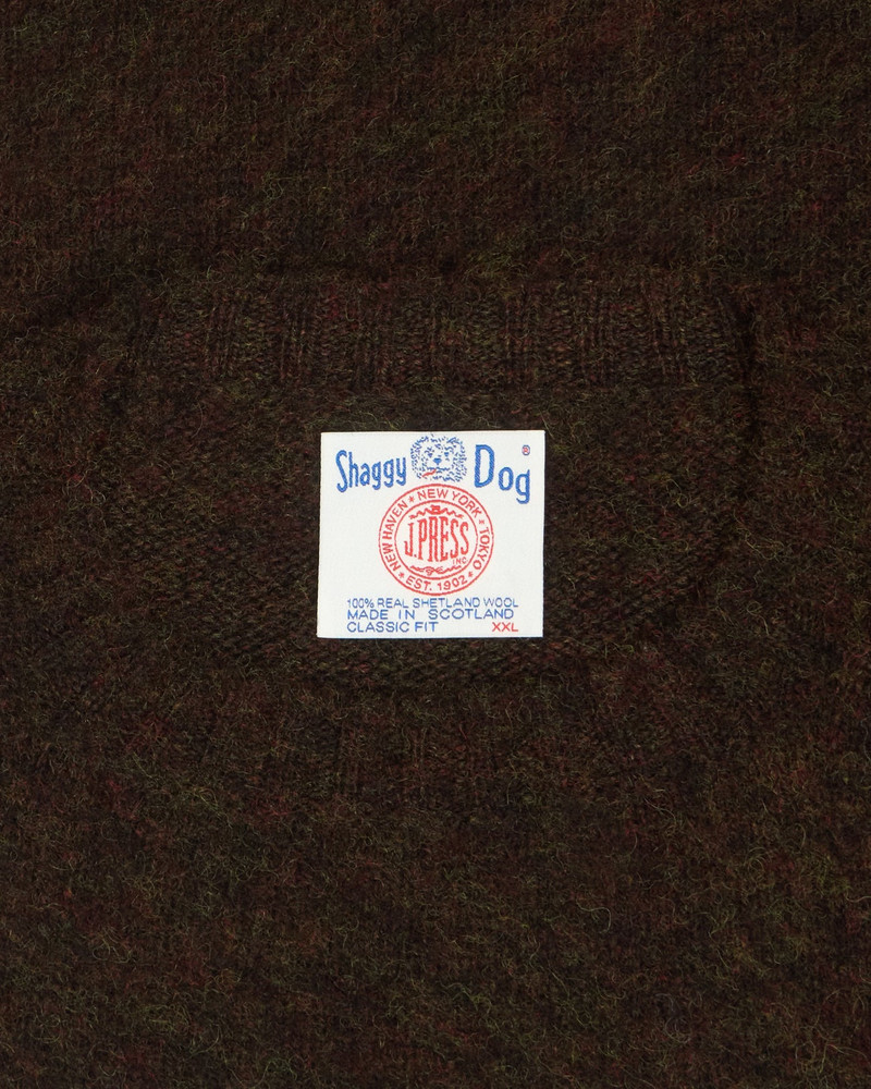MADE-IN-SCOTLAND DARK BROWN MIX SHAGGY DOG SWEATER - CLASSIC FIT 5