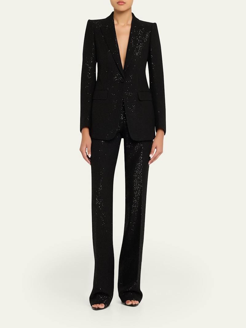 TOM FORD Sequined Crepe Straight-Leg Pants outlook