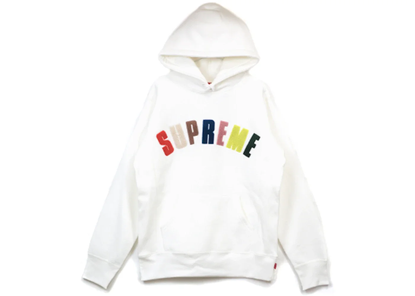 Supreme Chenille Arc Logo Hooded Sweatshirt White - 1