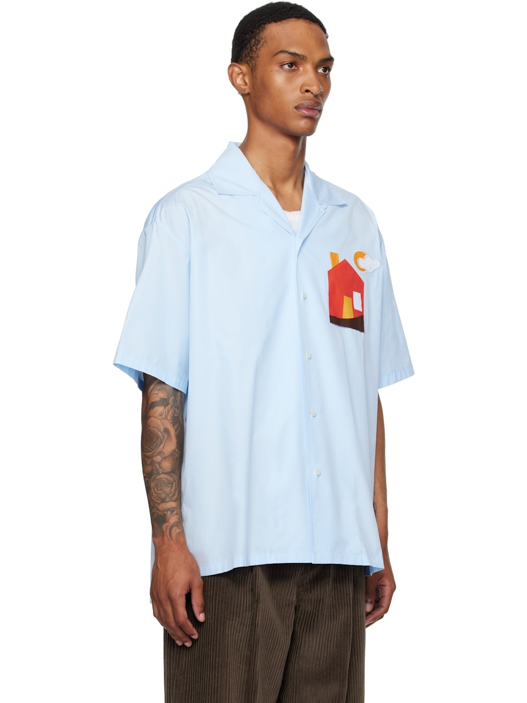 Blue Cotton Poplin Shirt - 2