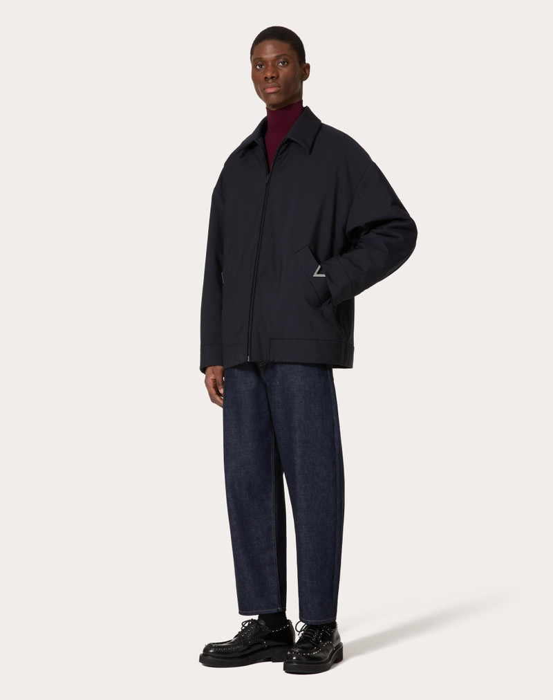 Valentino MOHAIR WOOL PEA COAT WITH V DETAIL outlook