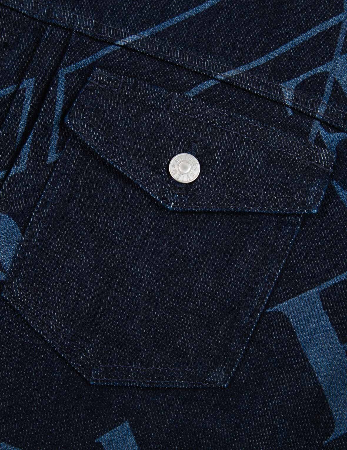 LOGO MONOGRAM DISCHARGED PRINT DENIM JACKET - 8
