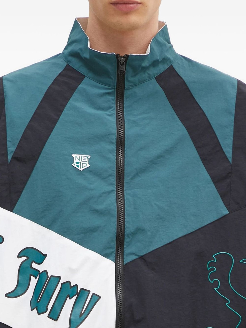 panelled lion-embroidered jacket 5
