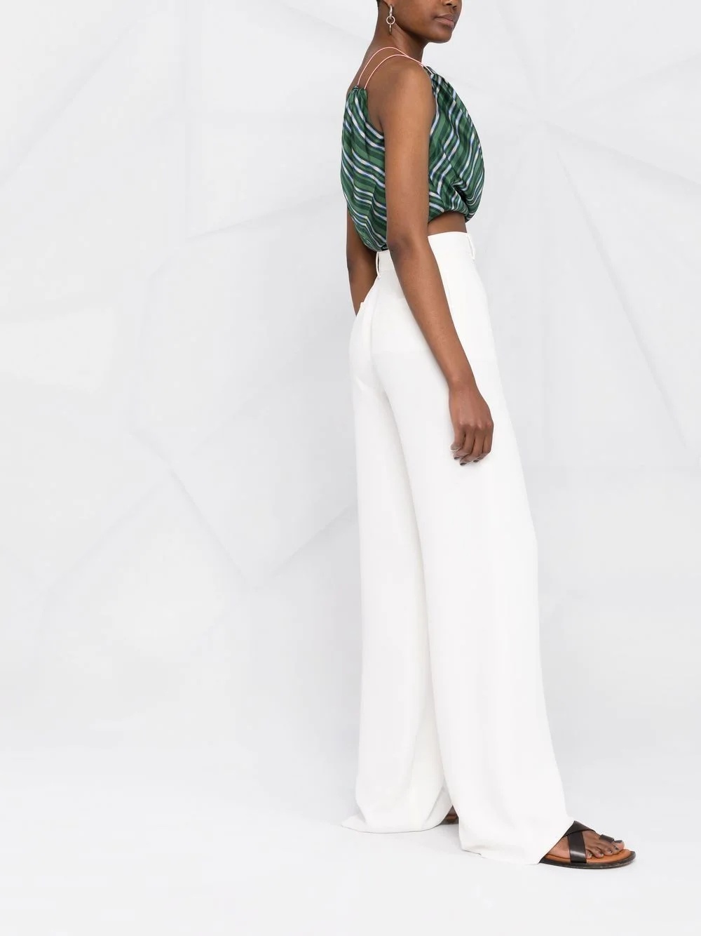 high-waisted wide-leg trousers - 4