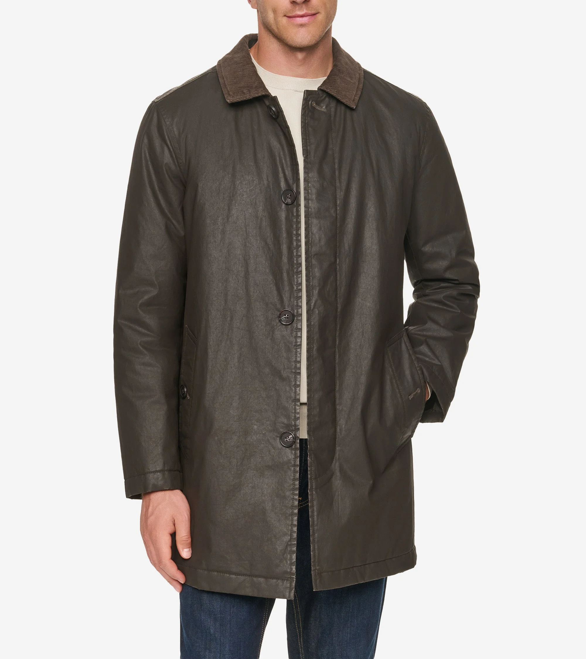 Men's Coated Cotton Barn Coat - 1