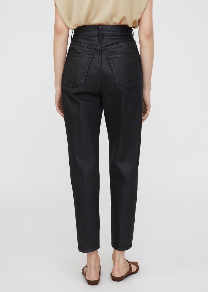 Tapered leg denim coated black - 5