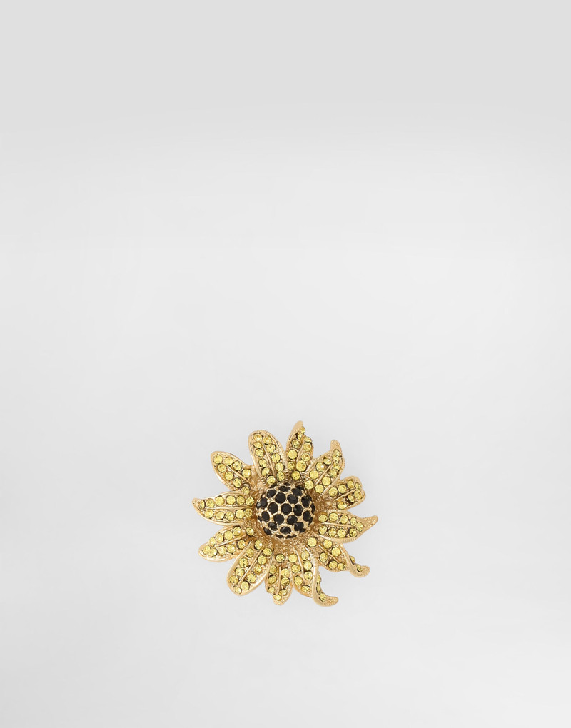 Sartoria floral brooch with rhinestones 1