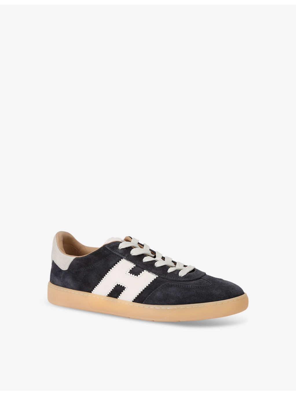 Cool logo-patch suede low-top trainers - 3