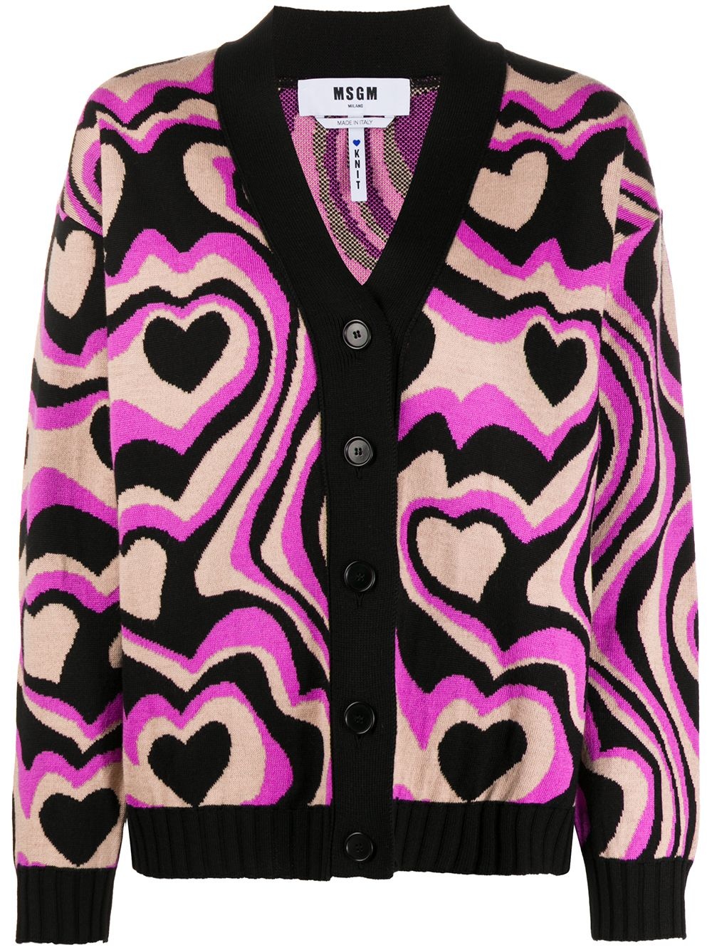 psychedelic print cardigan - 1