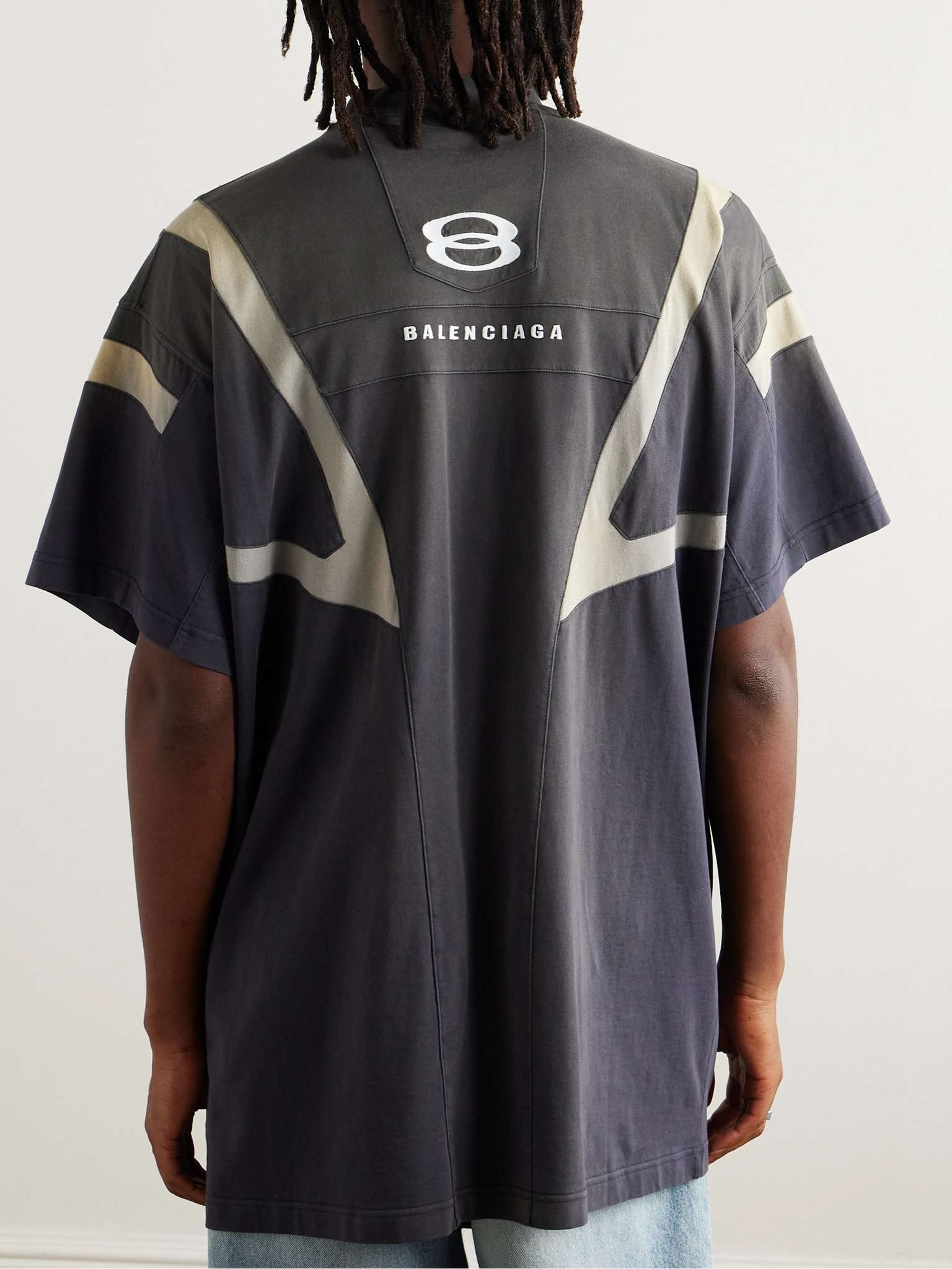 Oversized Logo-Embroidered Cotton-Jersey T-Shirt - 3