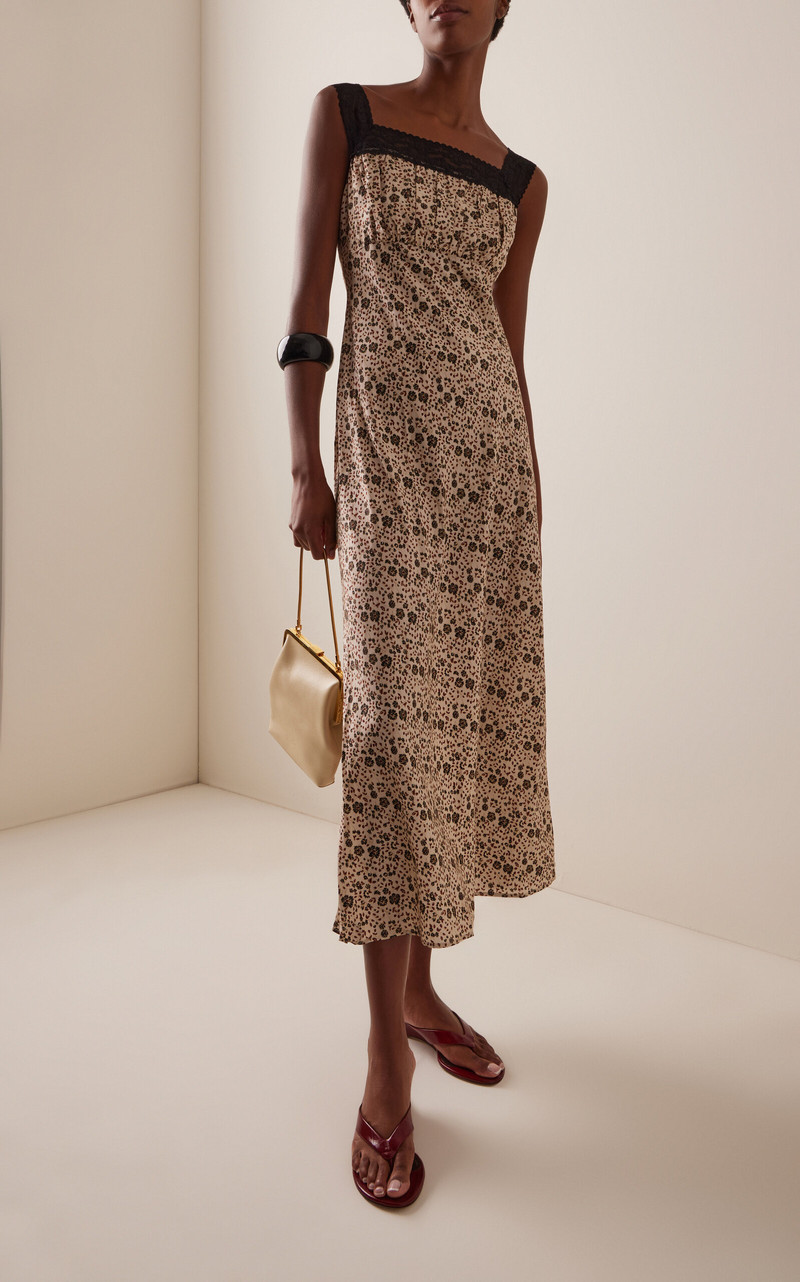 CIAO LUCIA! Fiore Cherry Blossom Silk Dress bronze outlook