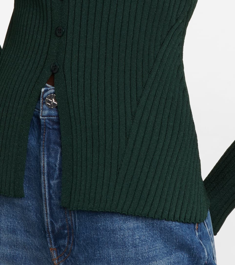 Ribbed-knit cardigan - 5