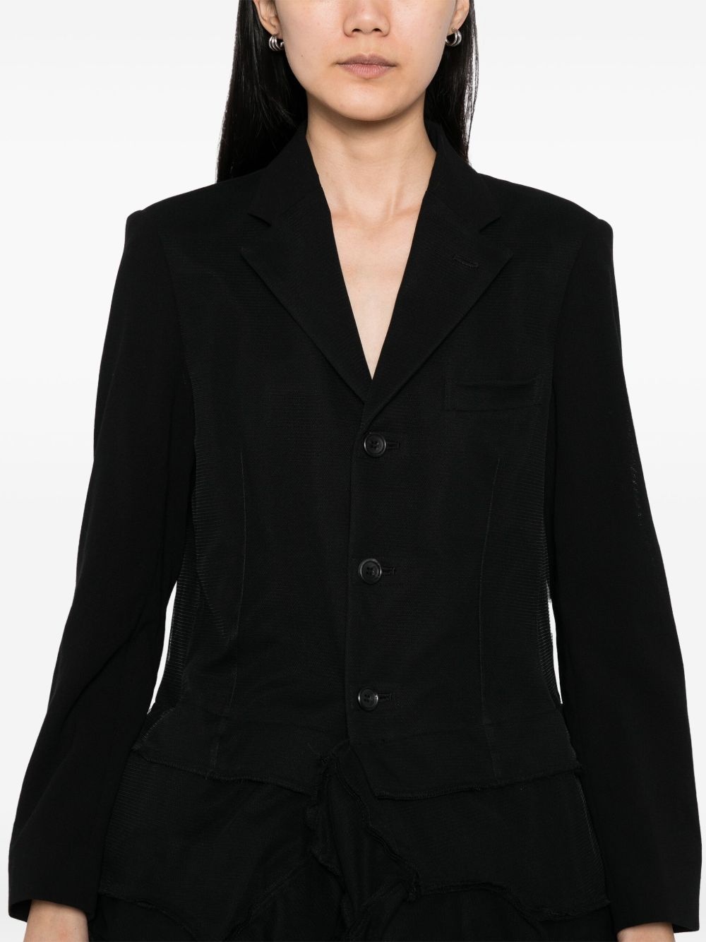 asymmetric hem blazer - 5