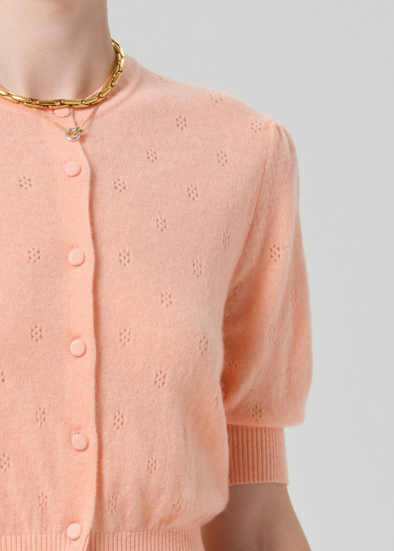 Raina Pointelle Cardigan In Creamsicle 5