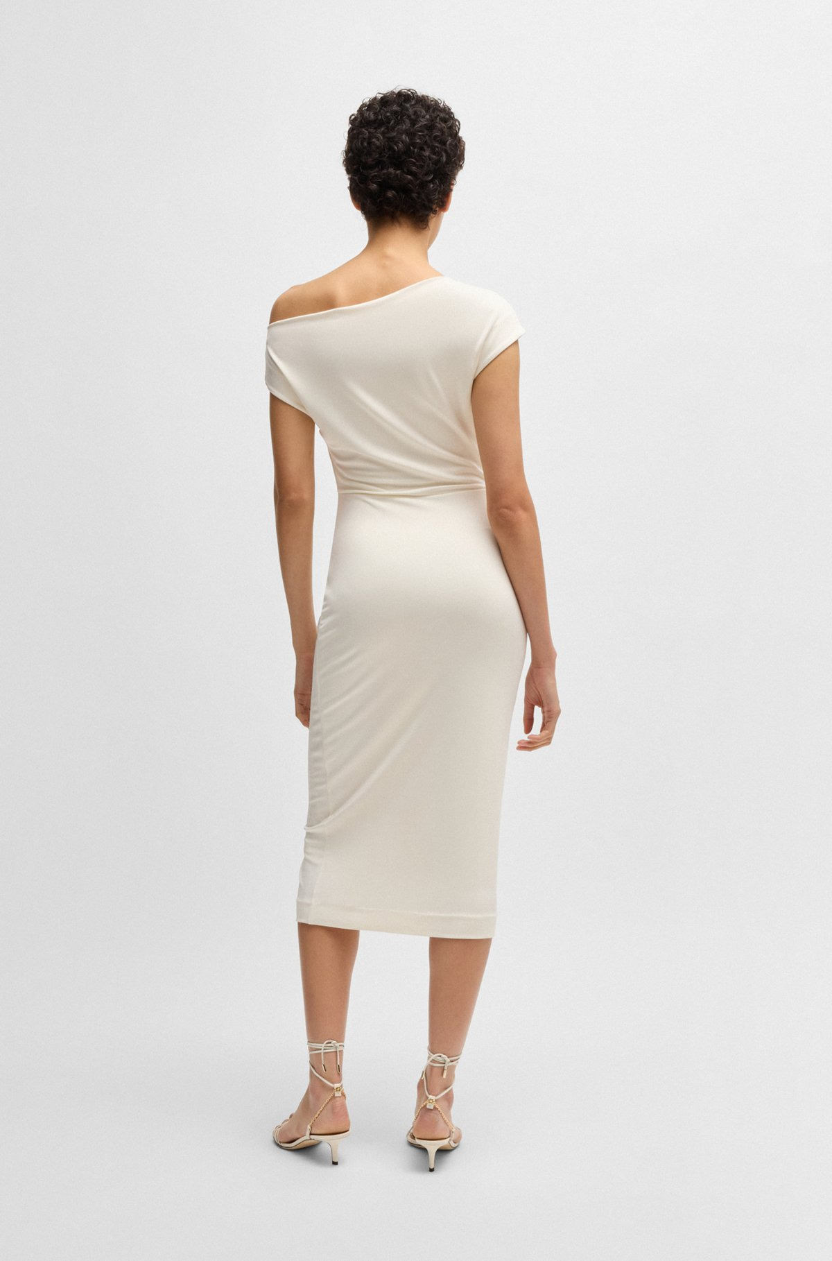 STRETCH-JERSEY DRESS WITH OFF-THE-SHOULDER NECKLINE - 5
