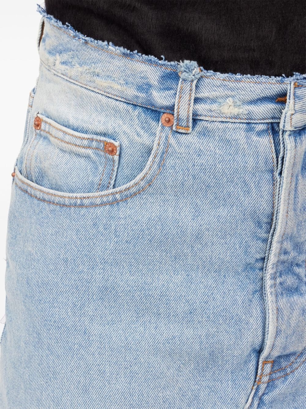 slit denim maxi-skirt - 7