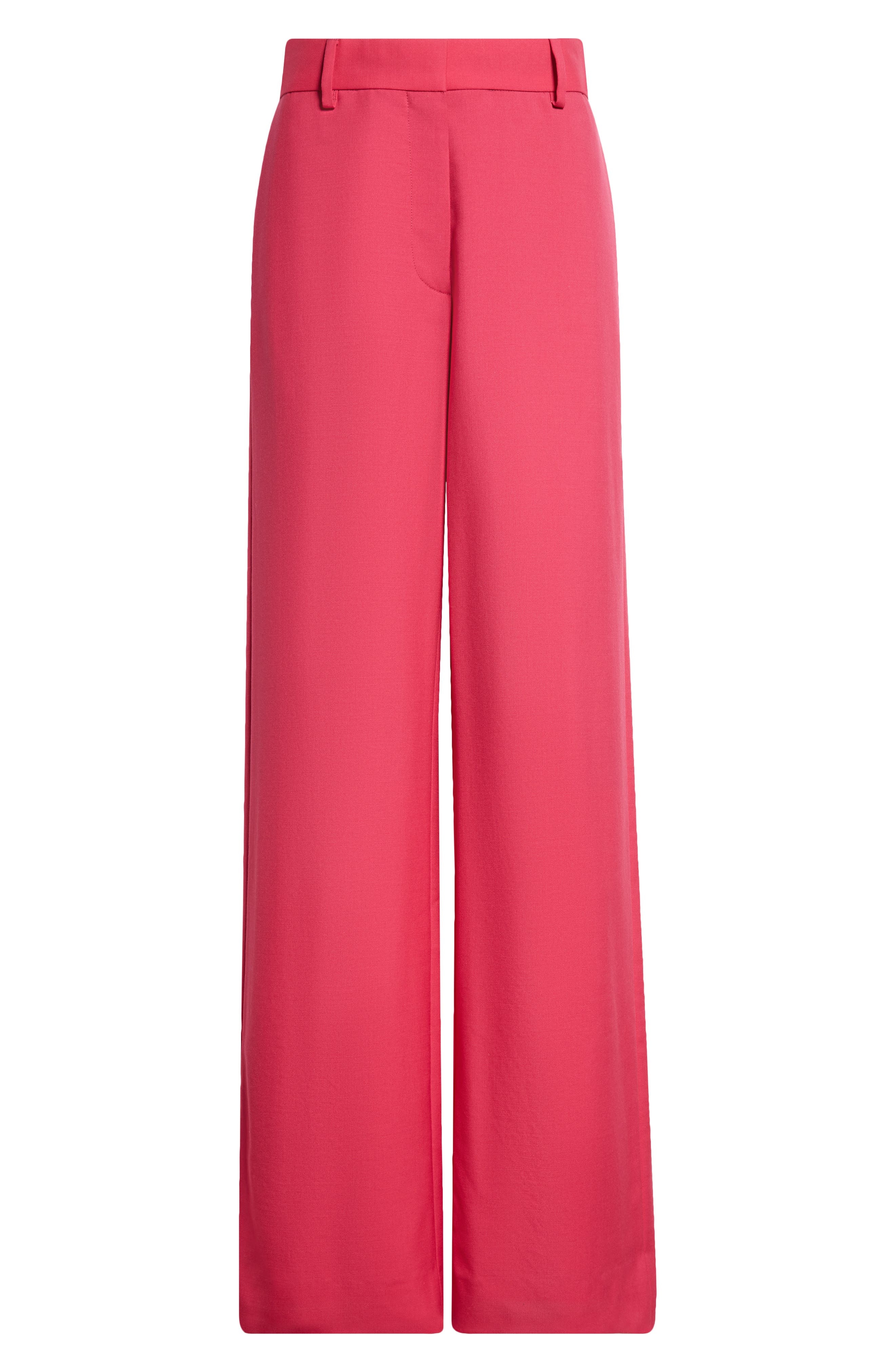 Dries Van Noten Wool & Mohair Straight Leg Pants in Fuchsia at Nordstrom - 5