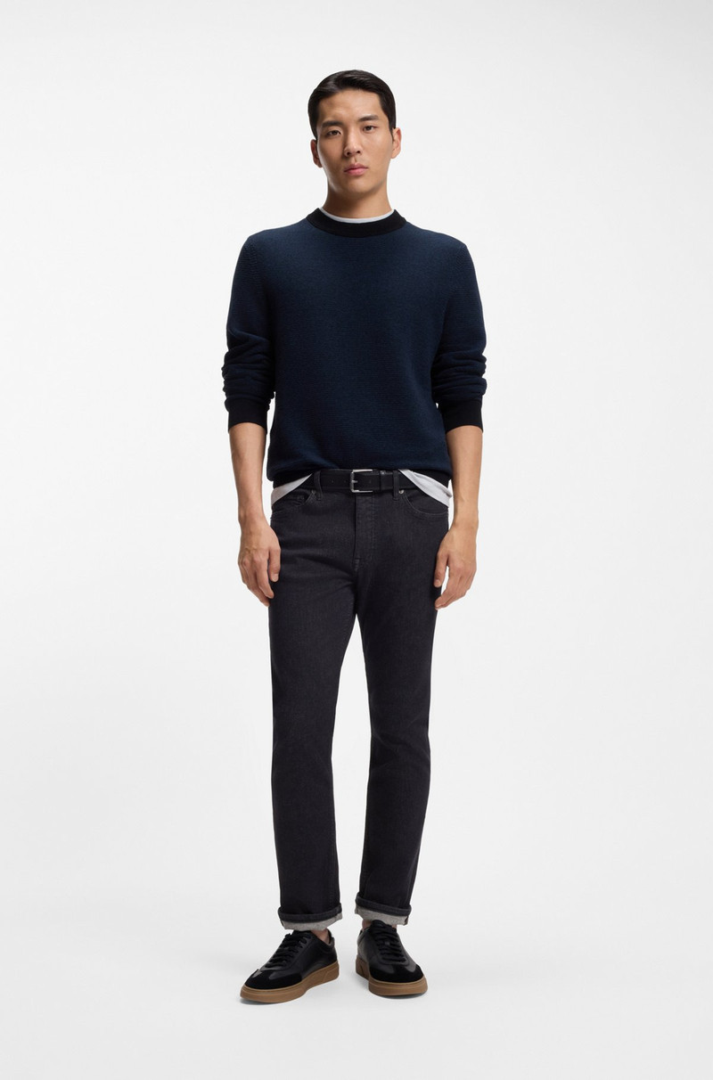 BOSS DELAWARE DARK-BLUE SLIM-FIT JEANS IN SOFT-MOTION DENIM outlook