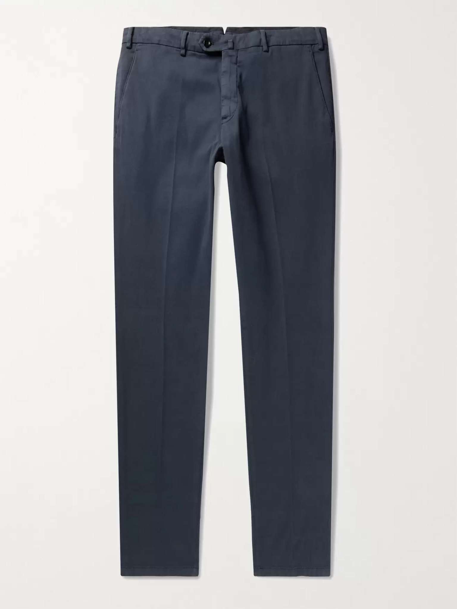 Slim-Fit Stretch-Cotton Trousers - 1