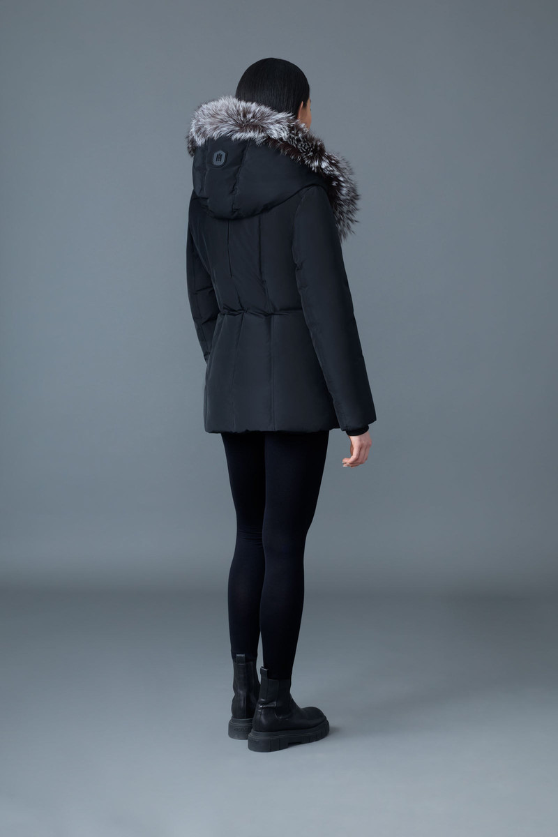 ADALI-X Down coat with silver fox fur Signature Mackage Collar 5