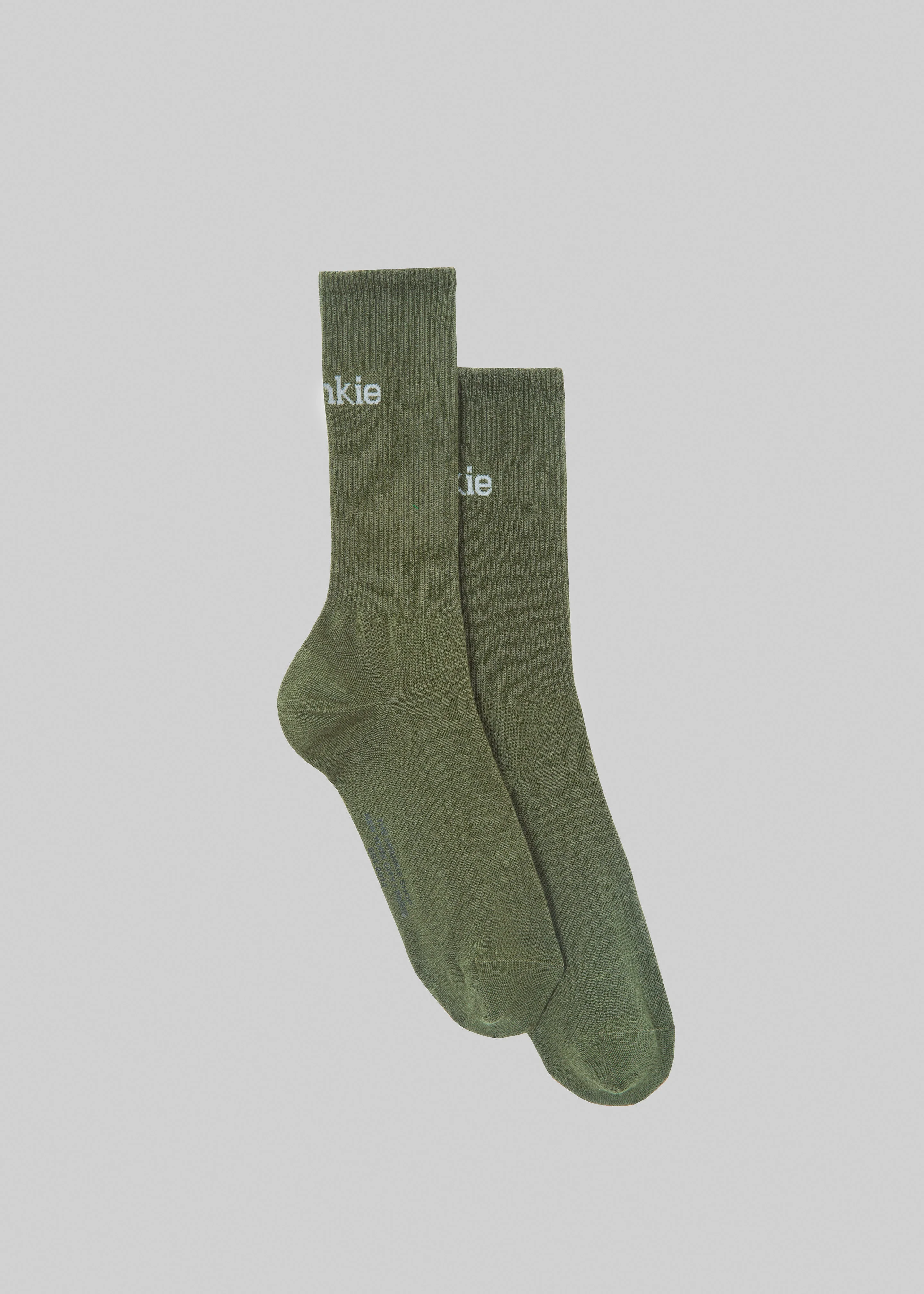 Frankie in English Ribbed Socks - Thyme - 1