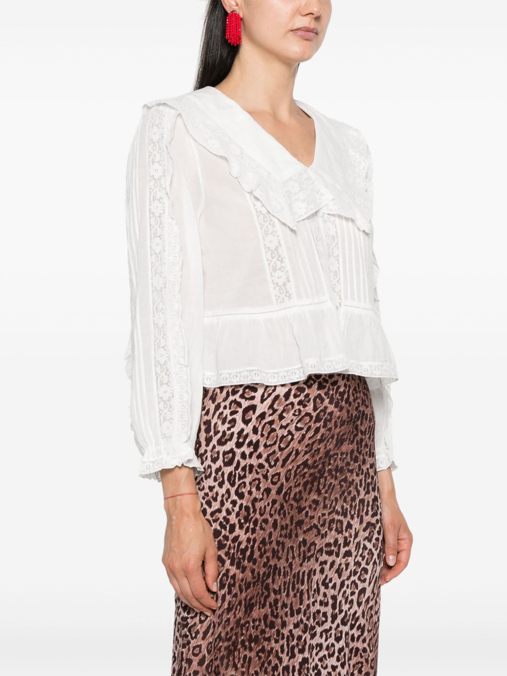 Maribelle lace-detail blouse - 3