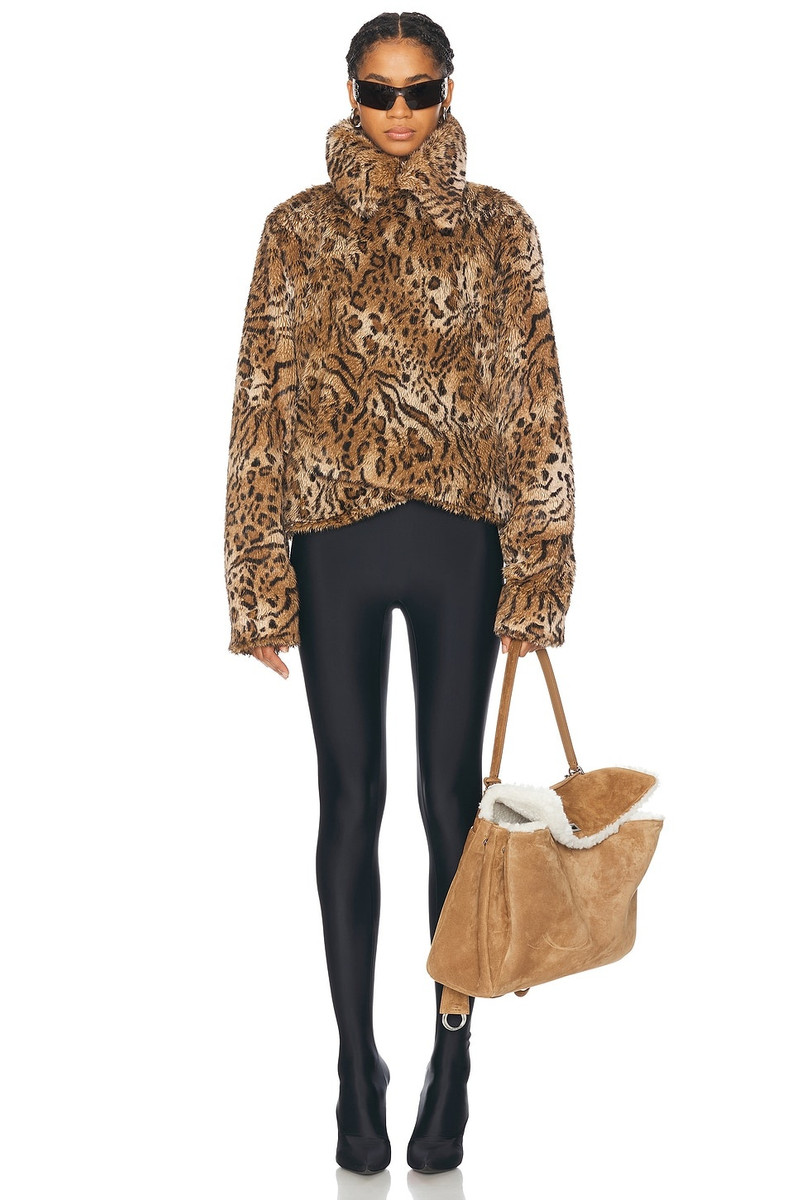 BALENCIAGA Leopard Shrunk Faux Fur Jacket outlook
