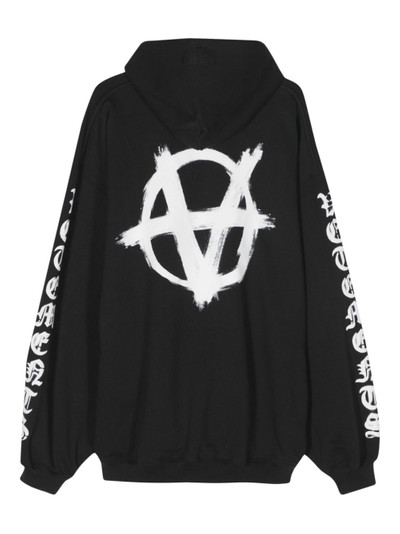 VETEMENTS Anarchy-print cotton hoodie outlook