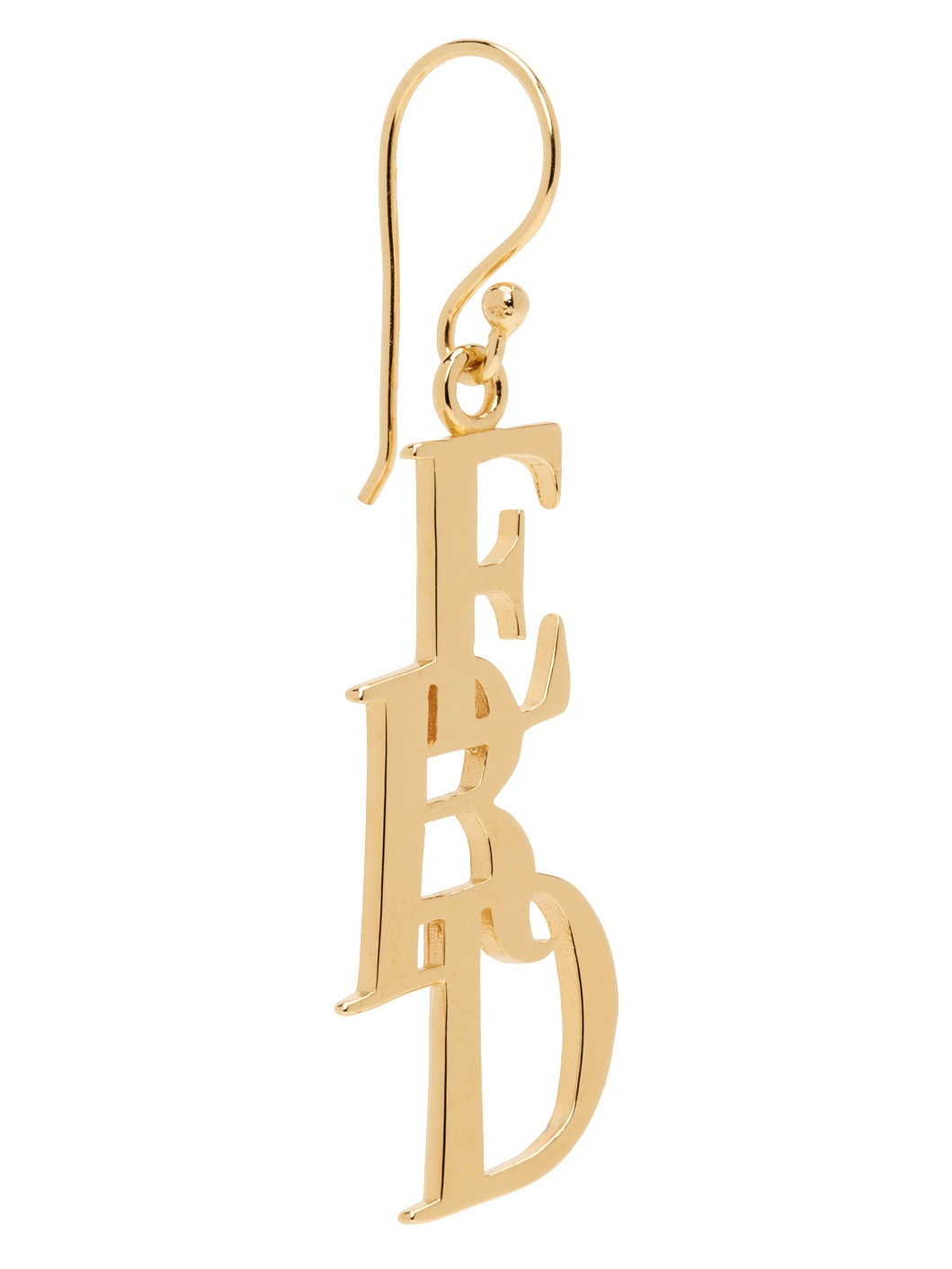Gold Small Monogram Single Earring - 2