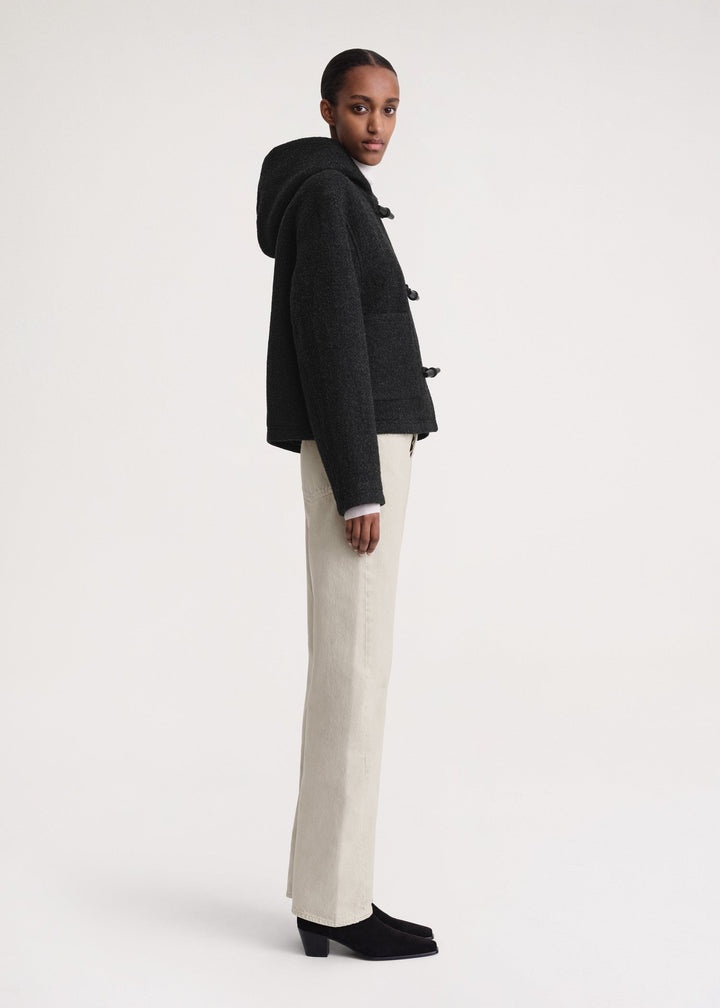 Felted duffle jacket dark grey melange - 3