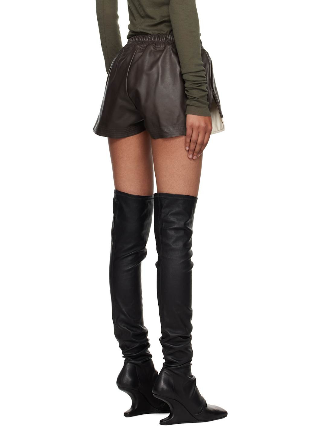 Gray Concordians Fog Boxer Leather Shorts - 3