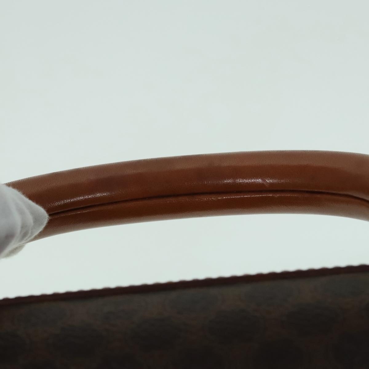 CELINE Macadam Canvas Hand Bag Pvc Leather Brown Gold - 8