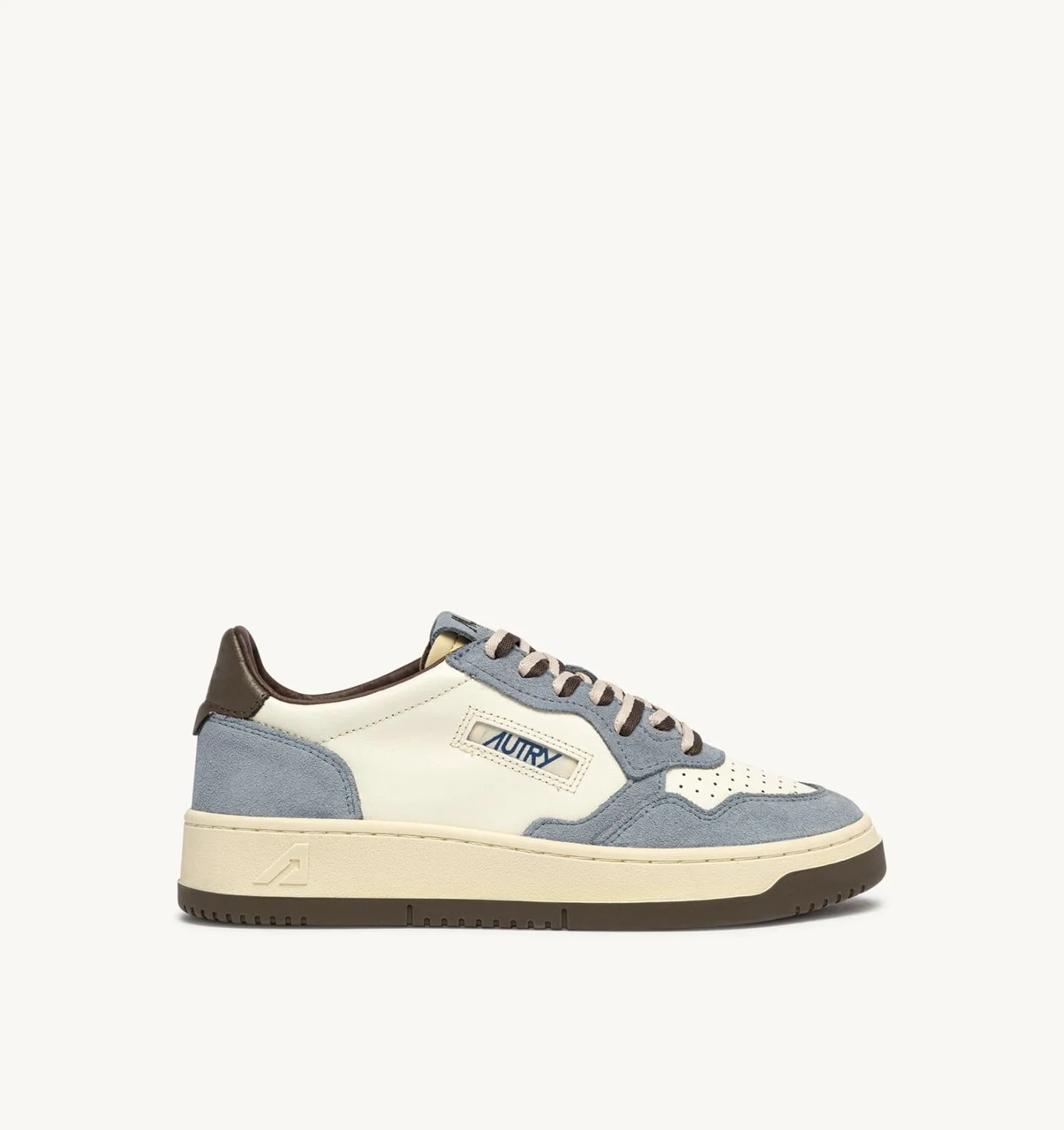 MEDALIST LOW SNEAKERS IN CHOCOLATE CHIP AND SKY LEATHER AND SUEDE - 1