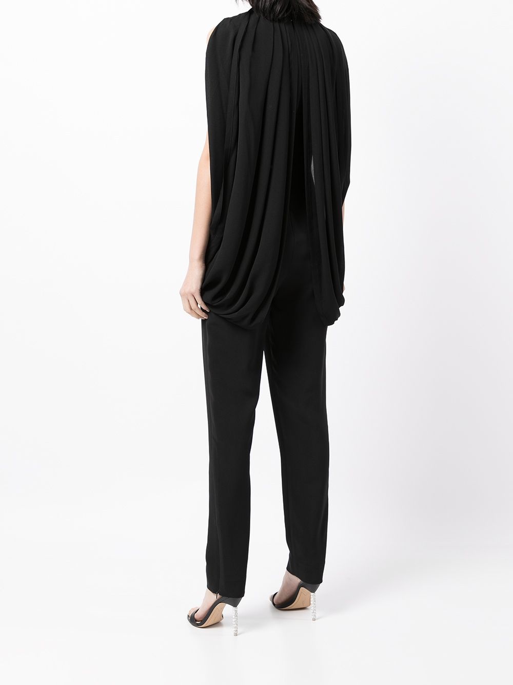 V-plunge cape jumpsuit - 4