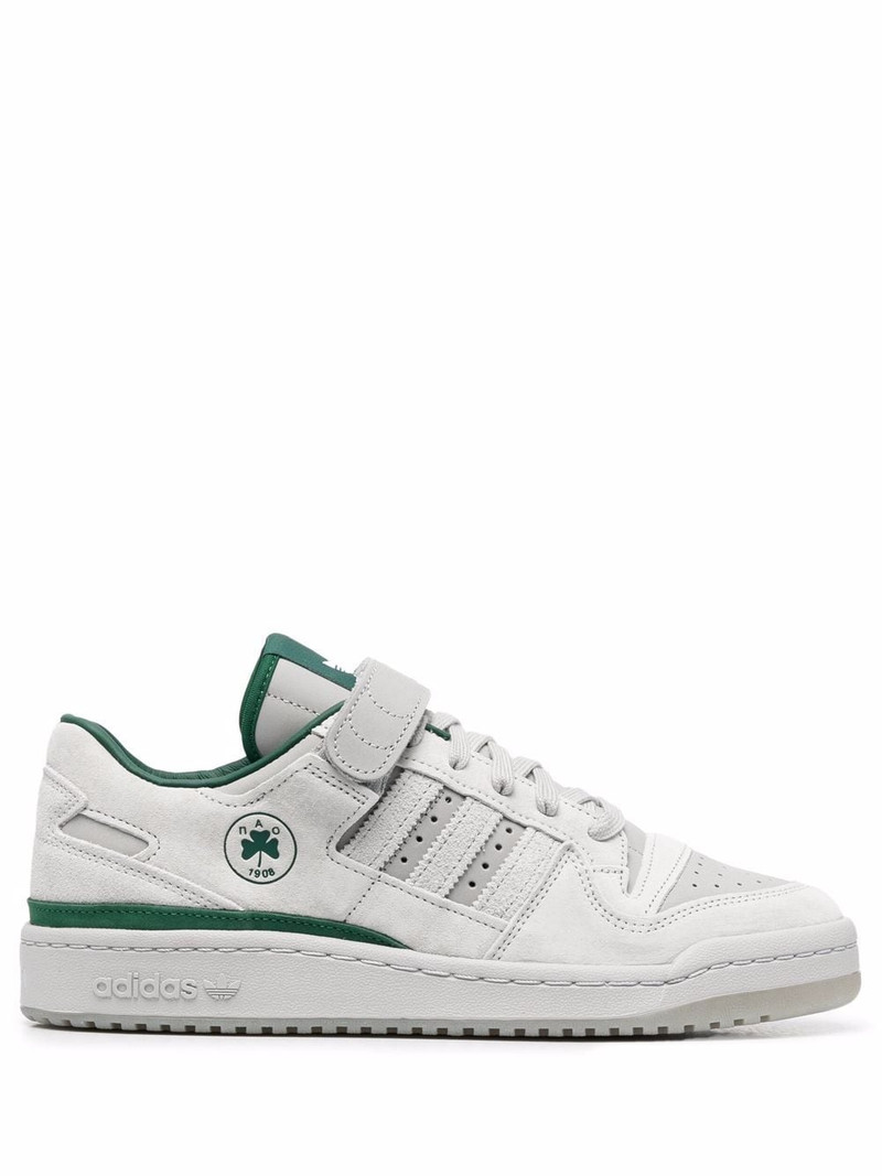 panelled low-top leather sneakers - 1