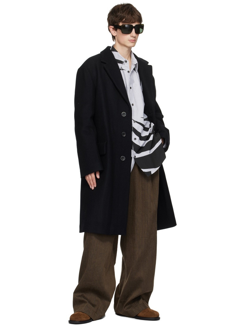 Dries Van Noten Brown Striped Trousers outlook