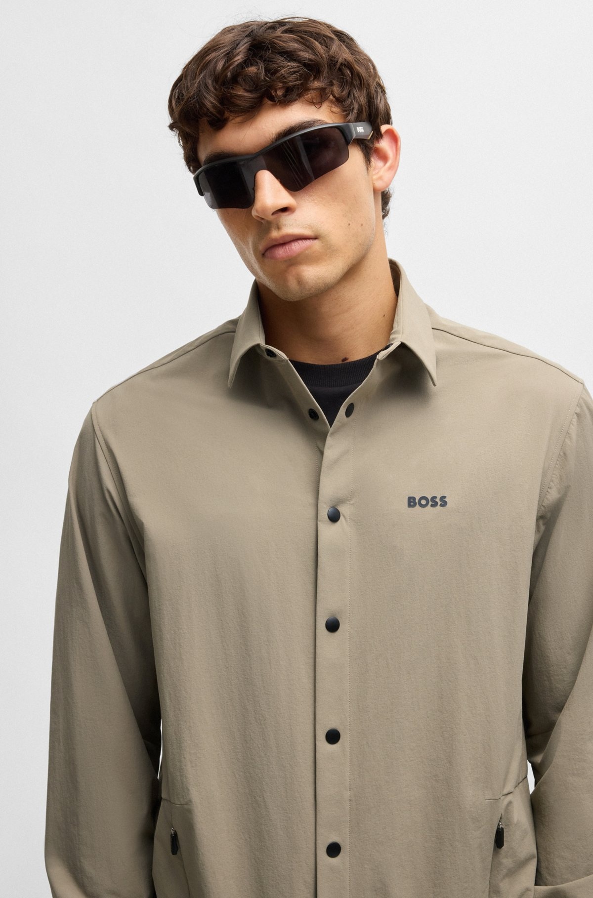 RELAXED-FIT OVERSHIRT IN WATER-REPELLENT STRETCH FABRIC - 3