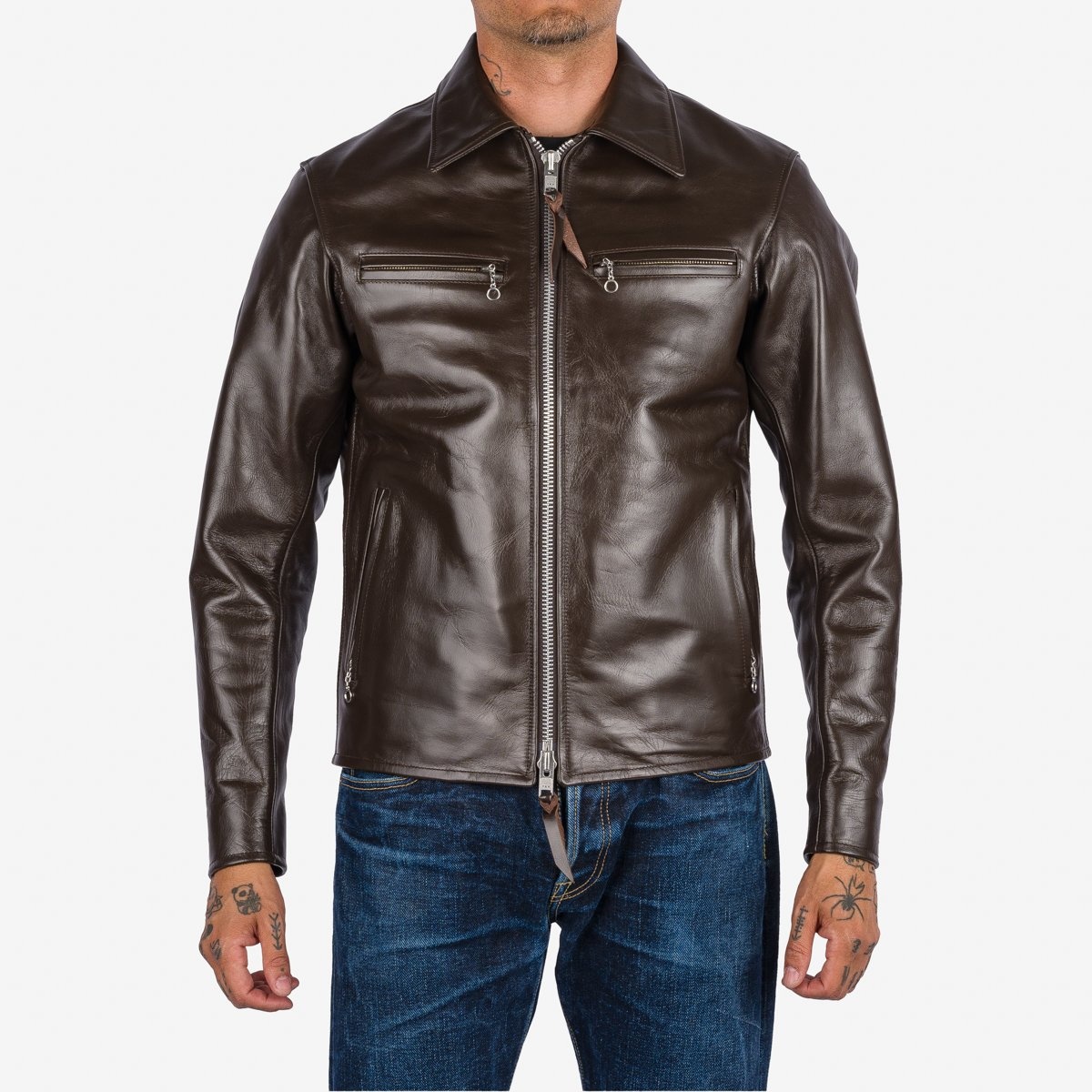 IHJ-129-BRN Japanese Horsehide Rider's Jacket - Brown - 3
