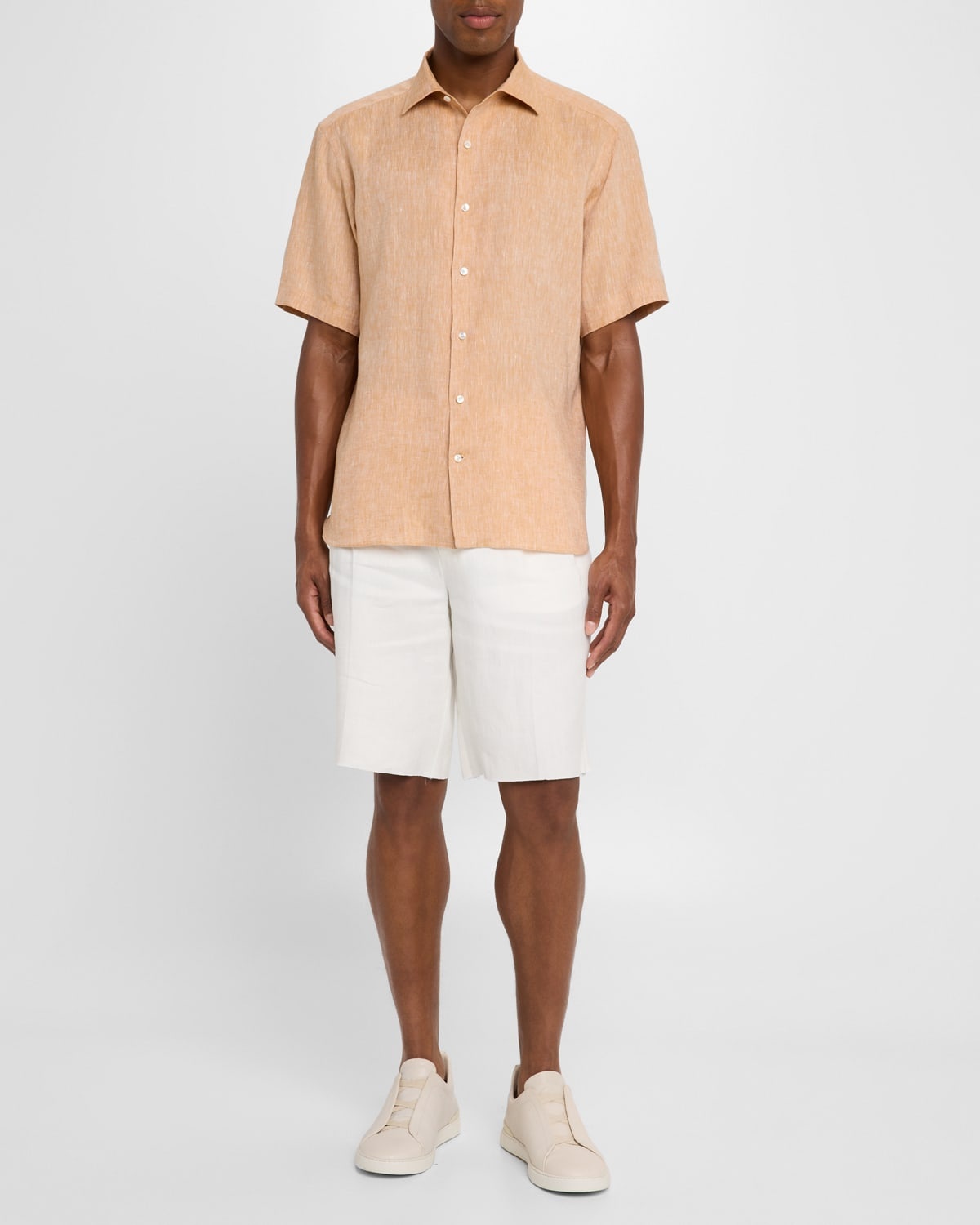 Men's Ocher Oasi Lino Short-Sleeve Shirt - 2