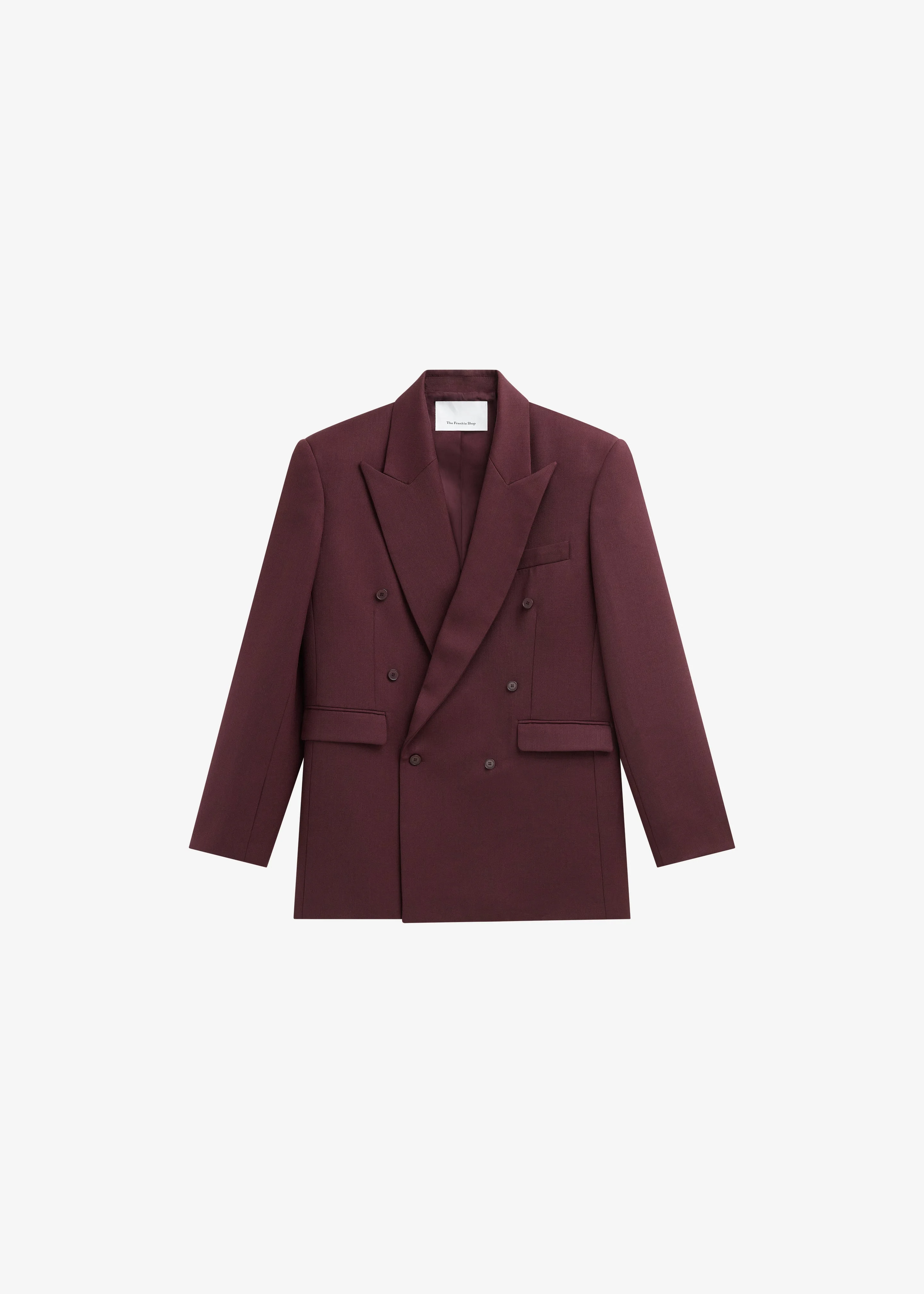 Monterey Structured Wool Blazer - Burgundy - 1