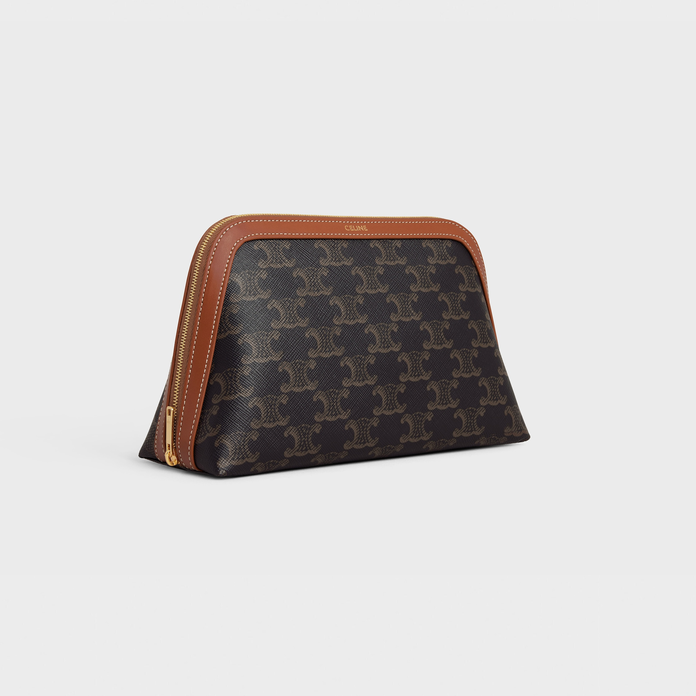 MEDIUM COSMETIC POUCH IN TRIOMPHE CANVAS AND CALFSKIN - 2