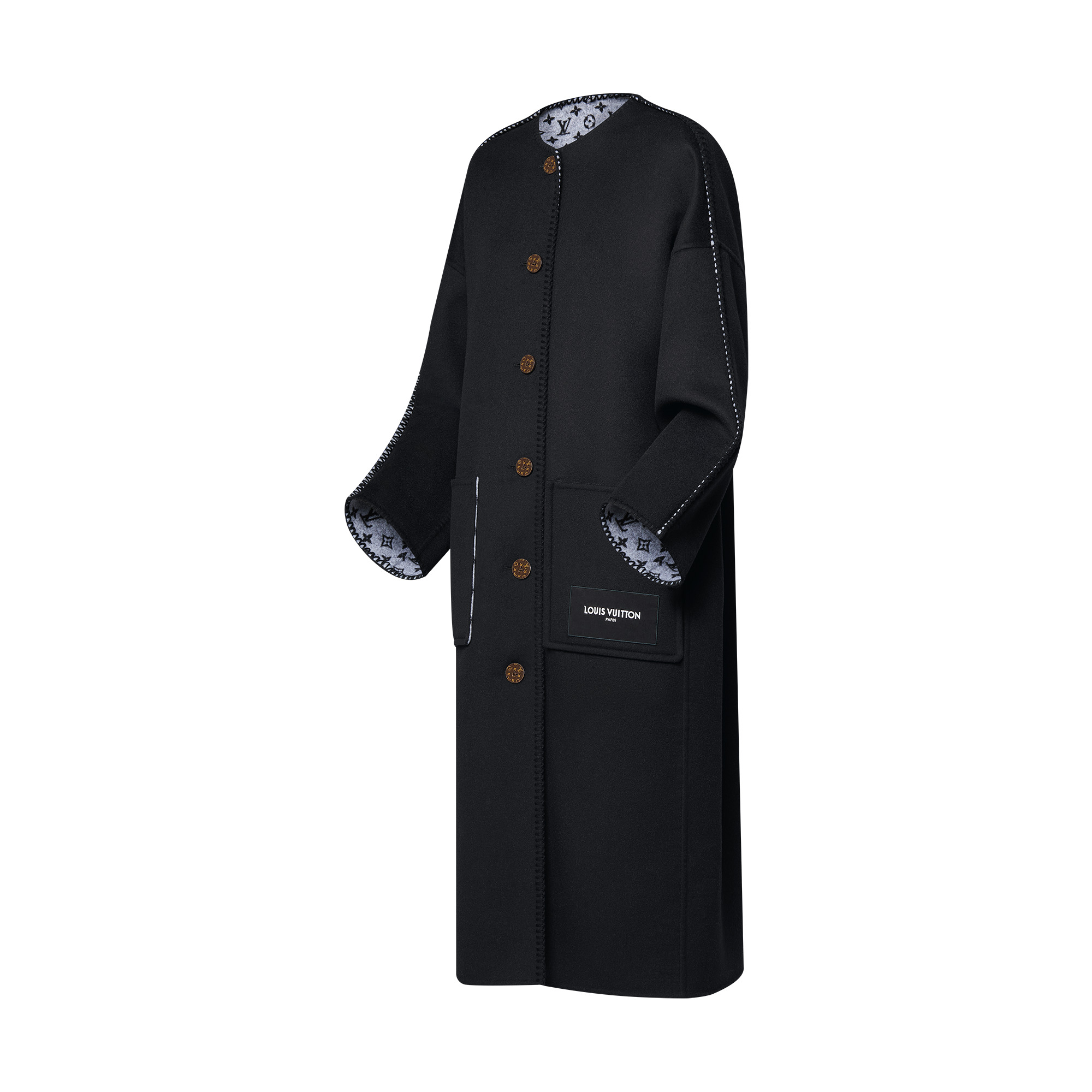Double Face Blanket Stitch Coat - 2