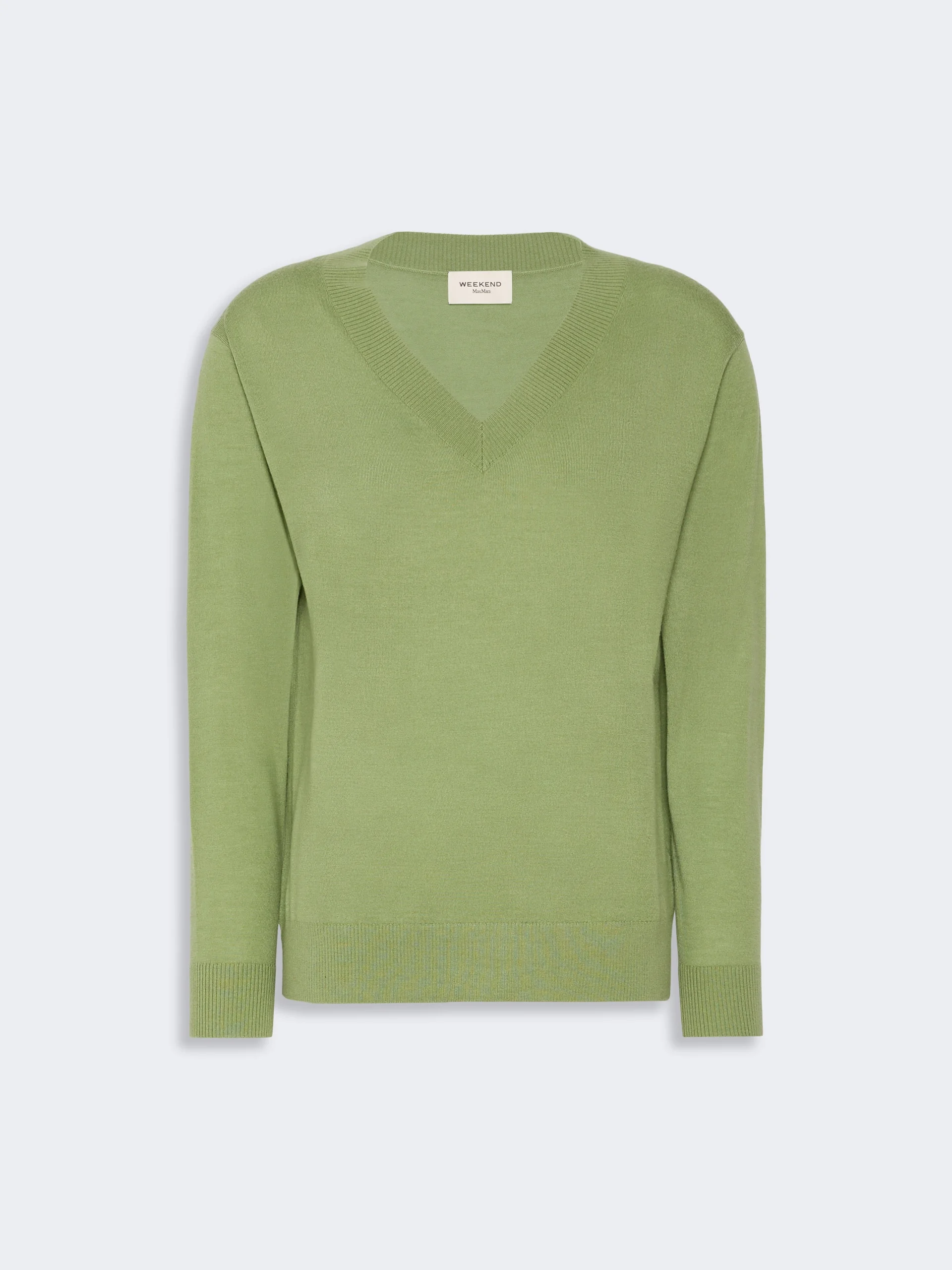 TALAMO Wool, silk and cashmere V-neck sweater - GREEN - 1