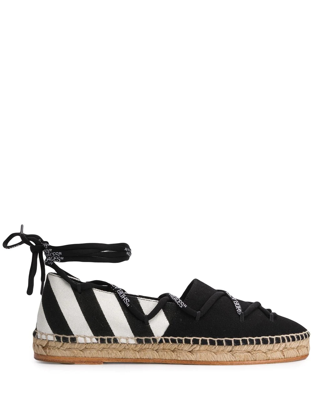 diagonal stripe tie espadrilles - 1