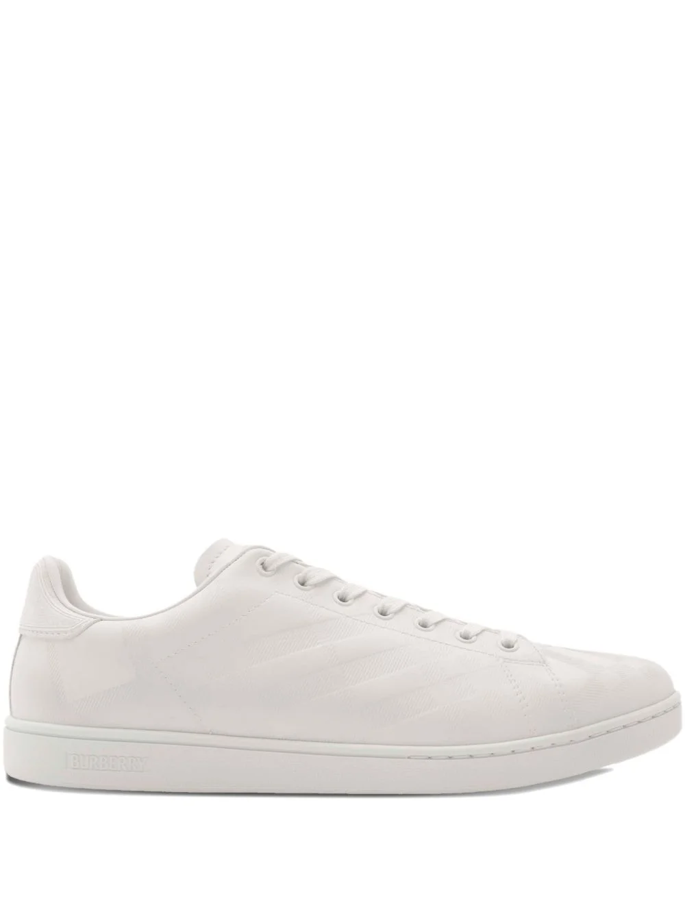 embossed-check leather sneakers - 1
