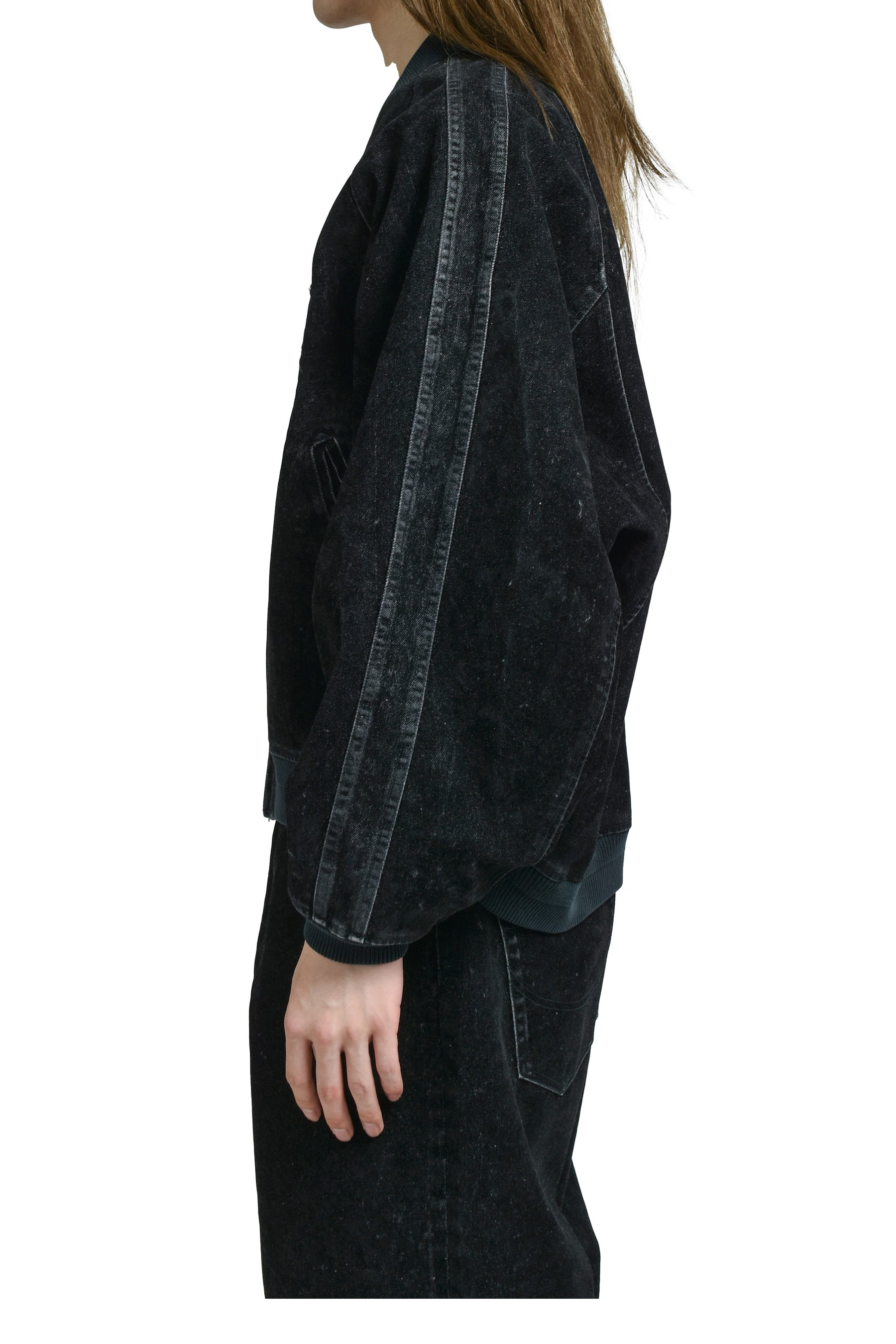 FLOCKED DEINM SOUVENIR JACKET / BLK - 3