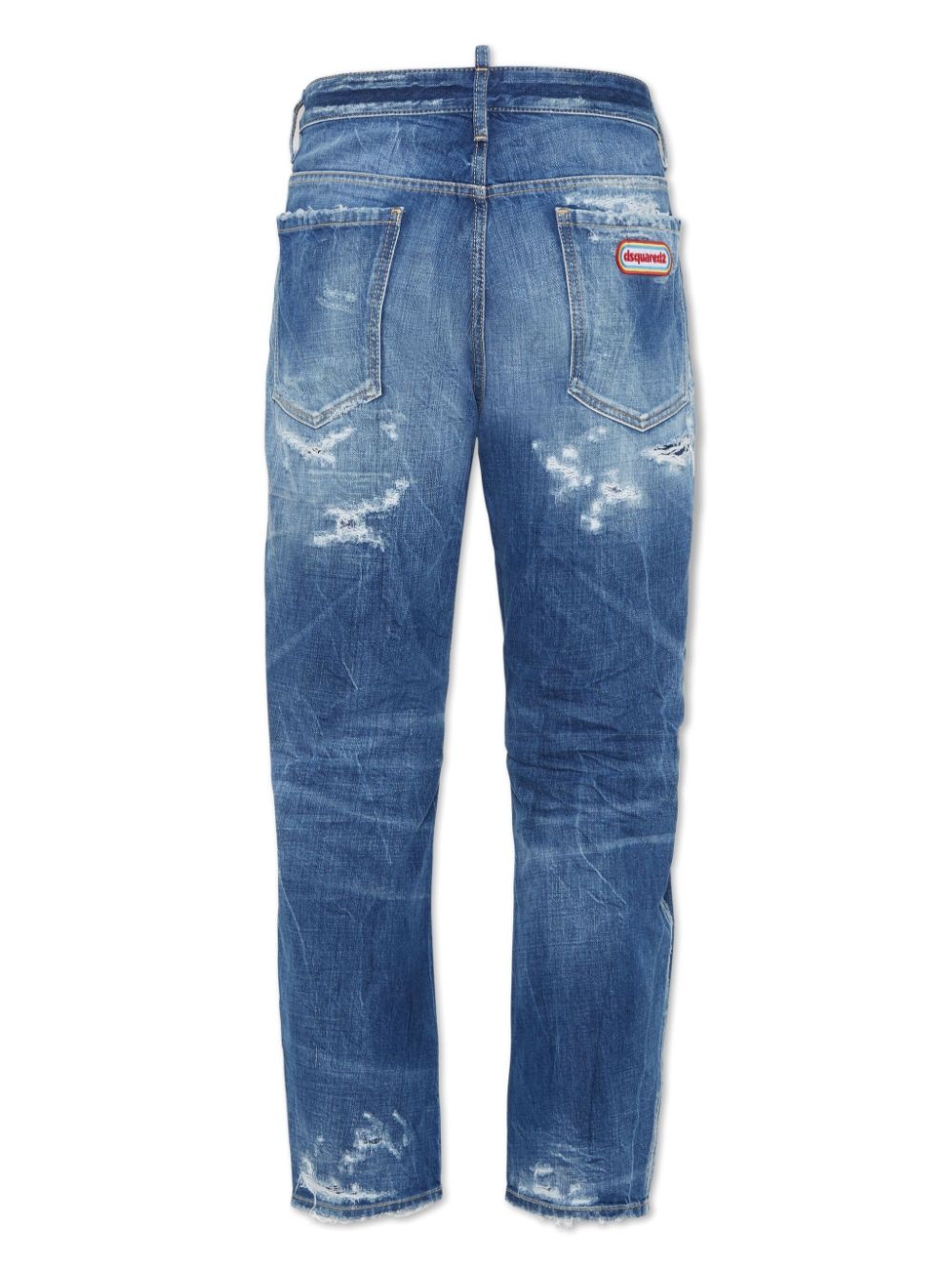 distressed straight-leg jeans - 2