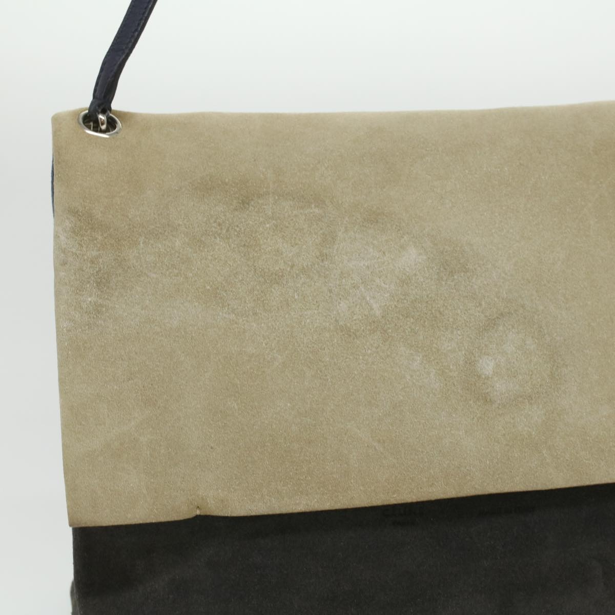 CELINE Shoulder Bag Suede Beige Blue Black - 2